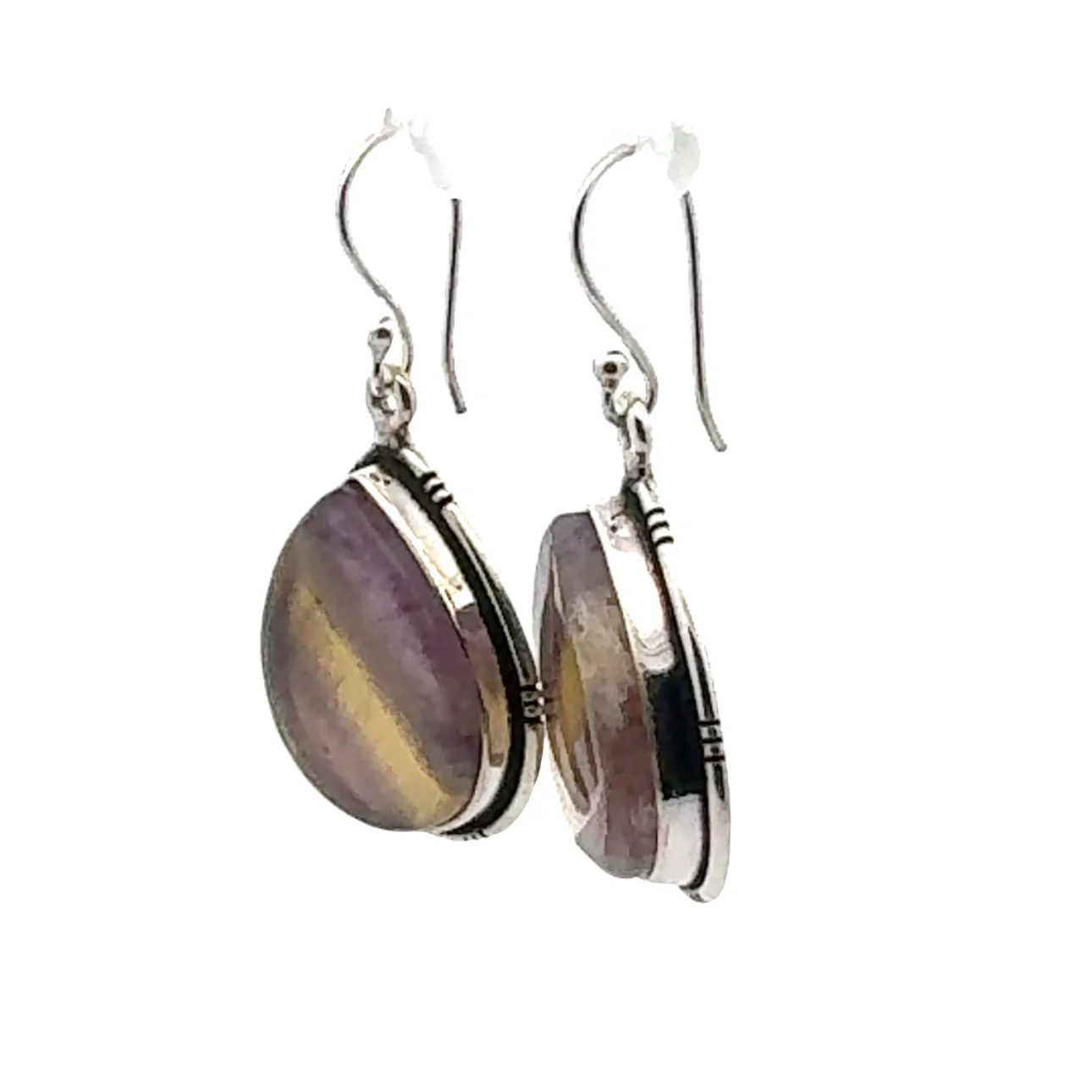 Sterling Silver Rainbow Fluorite Earrings - Image 3