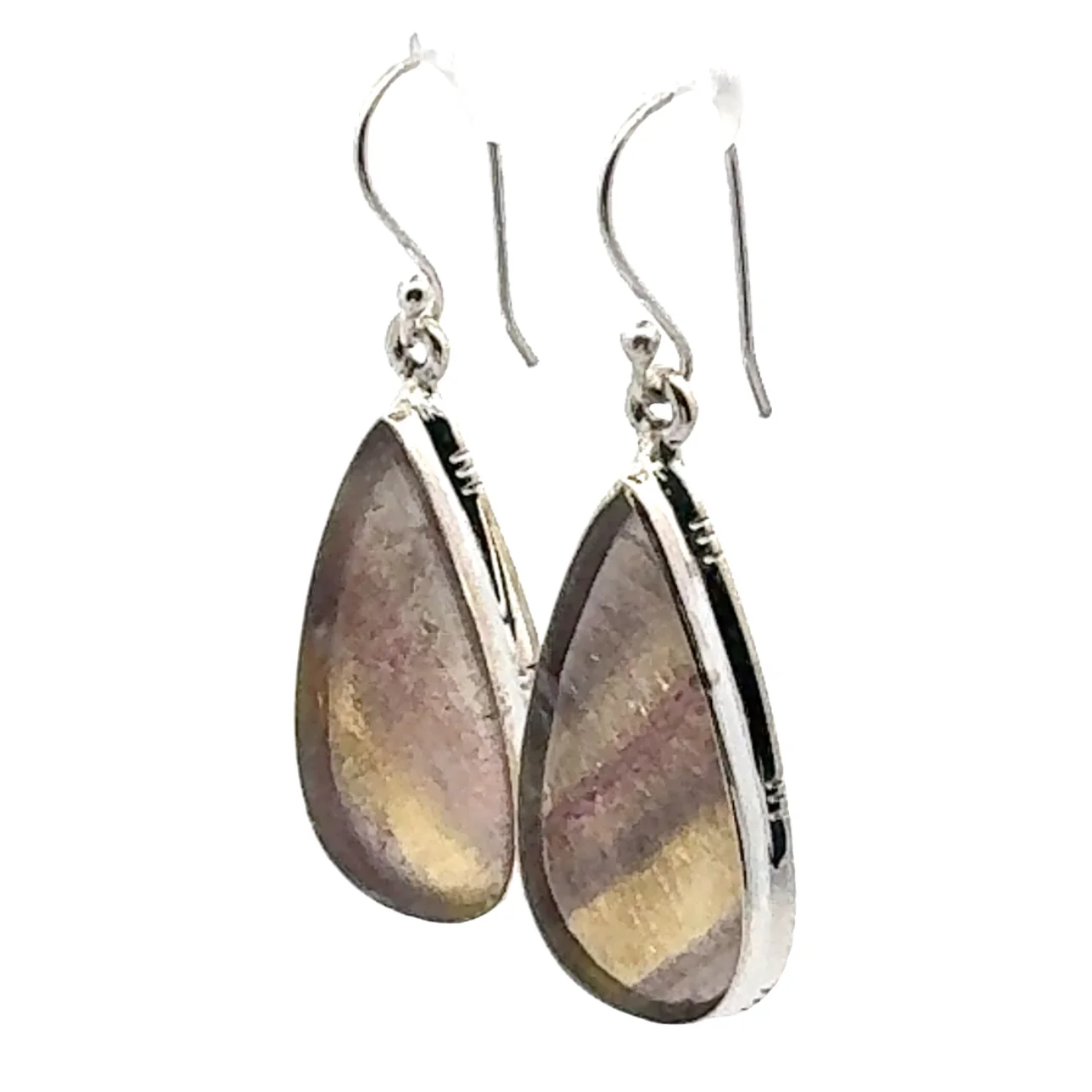 Sterling Silver Rainbow Fluorite Earrings - Image 3