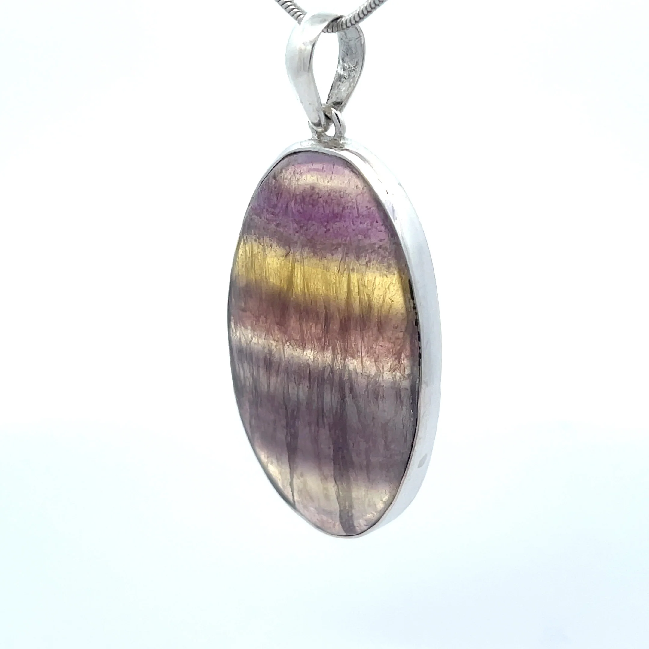 Sterling Silver Rainbow Fluorite Pendant - Image 3