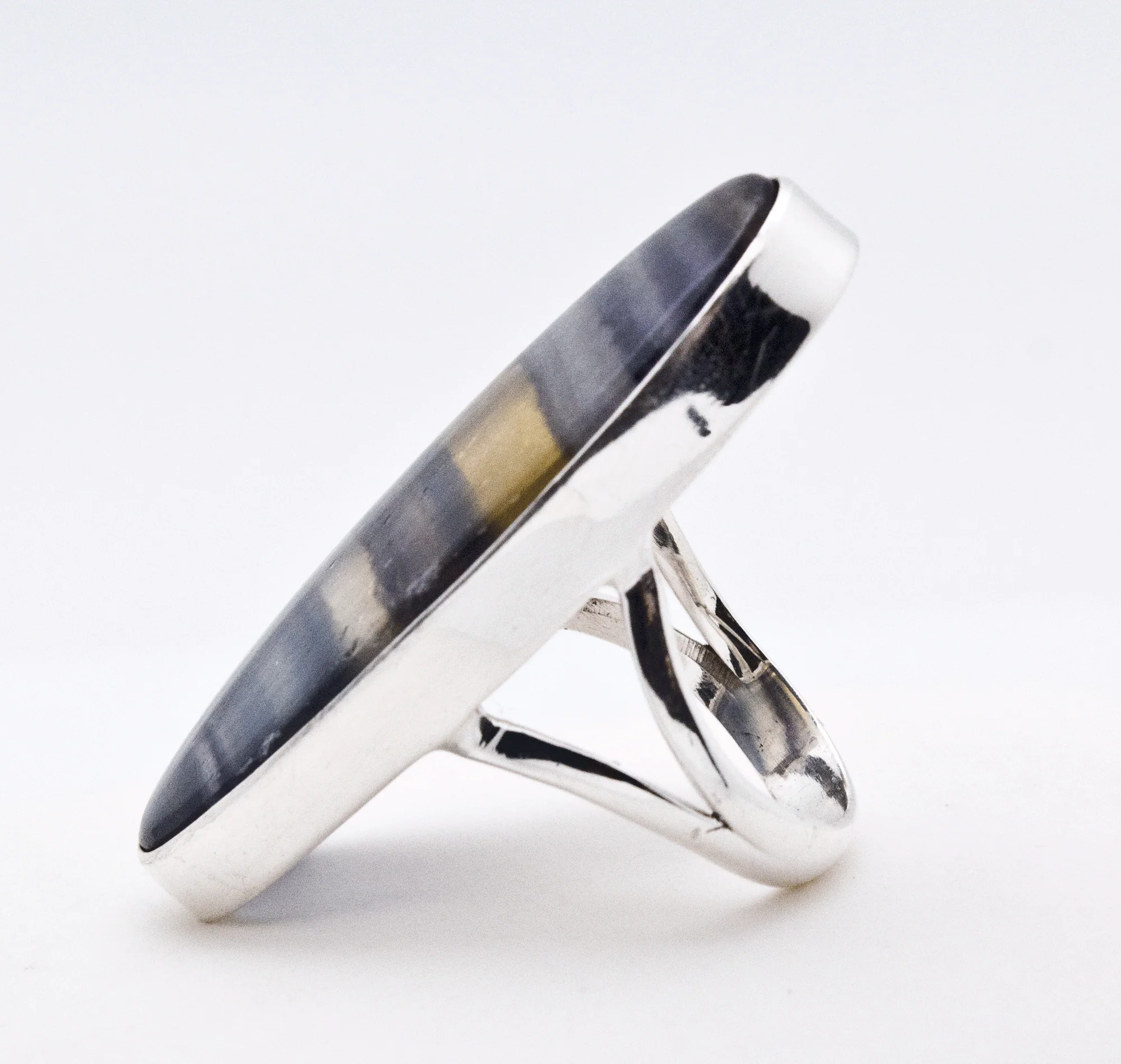 Sterling Silver Rainbow Fluorite Ring Size 7 - Image 3