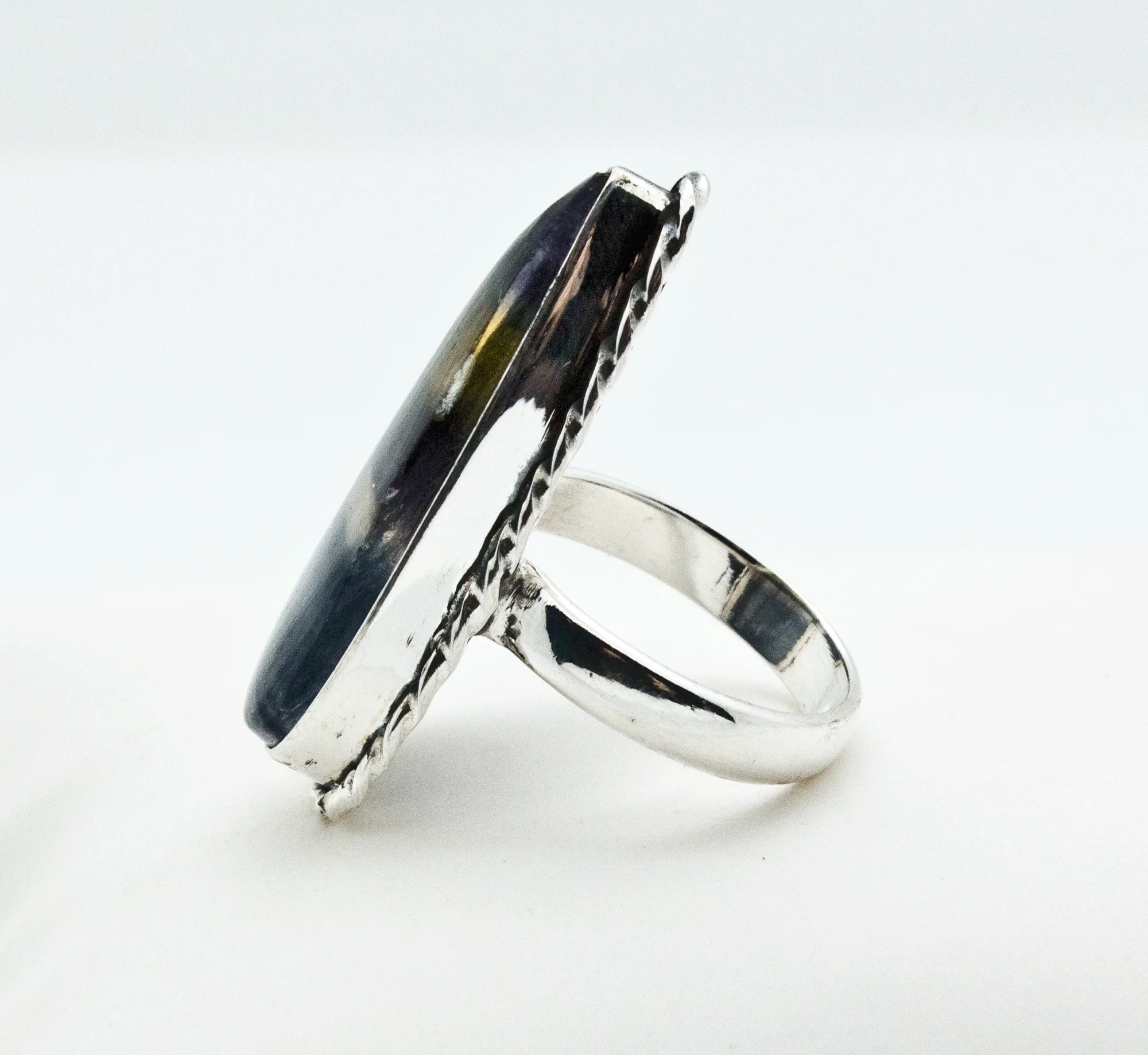 Sterling Silver Rainbow Fluorite Ring Size 7 - Image 3