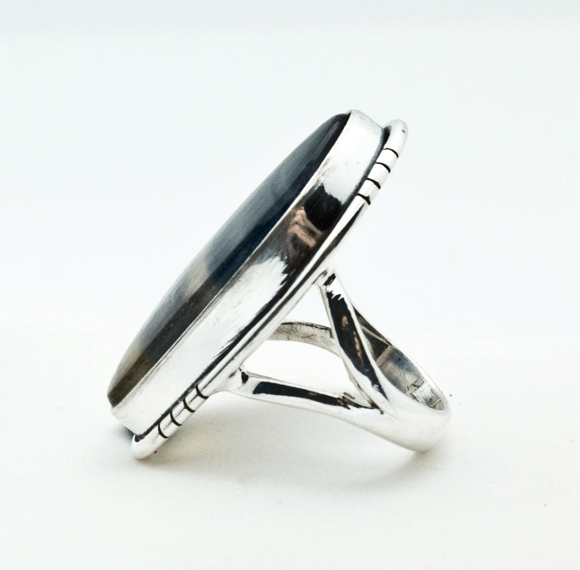 Sterling Silver Rainbow Fluorite Ring Size 5 - Image 3