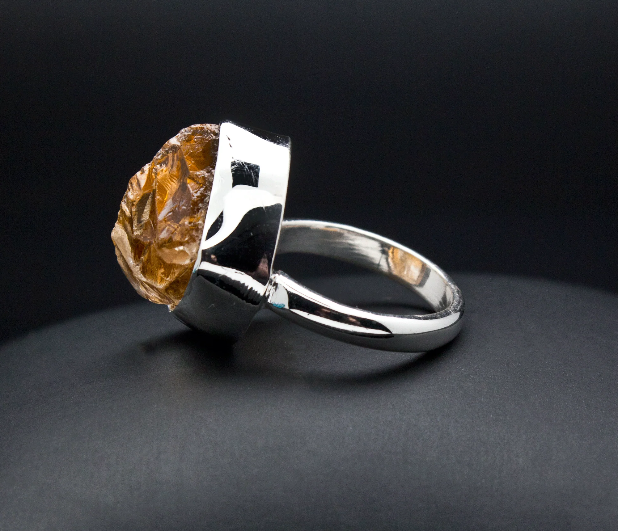 Sterling Silver Raw Citrine Ring Size 5.5 - Image 3