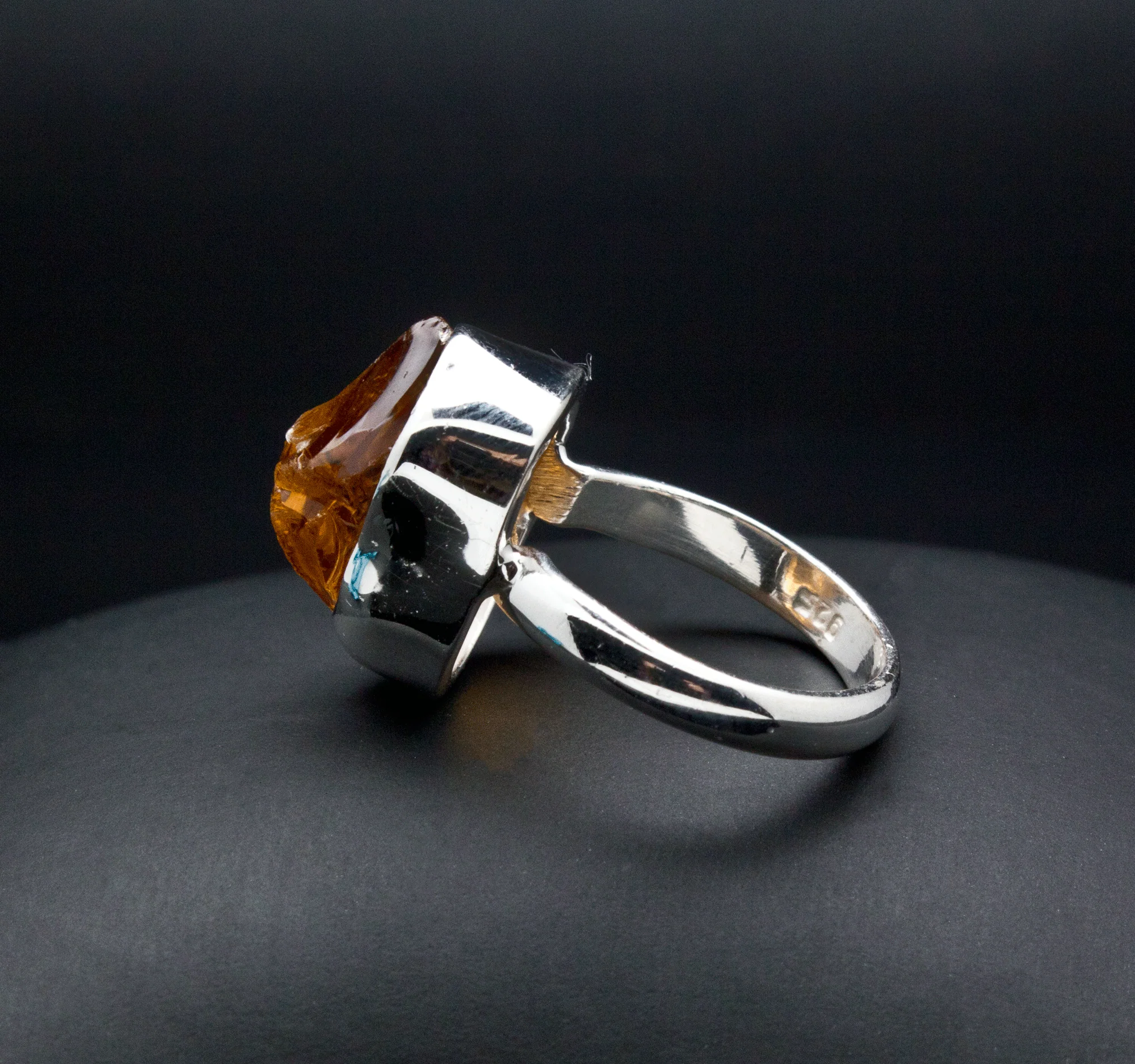 Sterling Silver Raw Citrine Ring Size 6.5 - Image 3