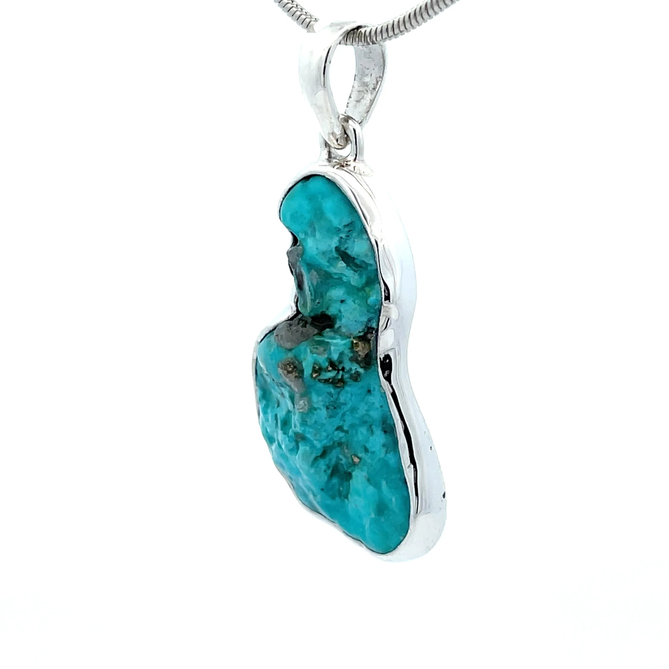 Sterling Silver Raw Kingman Turquoise Pendant - Image 3