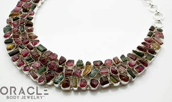 Sterling Silver Raw Tourmaline Necklace - Image 2