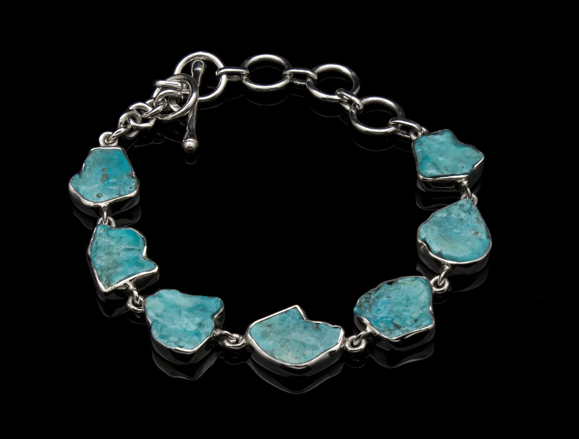 Sterling Silver Raw Turquoise Bracelet - Image 3