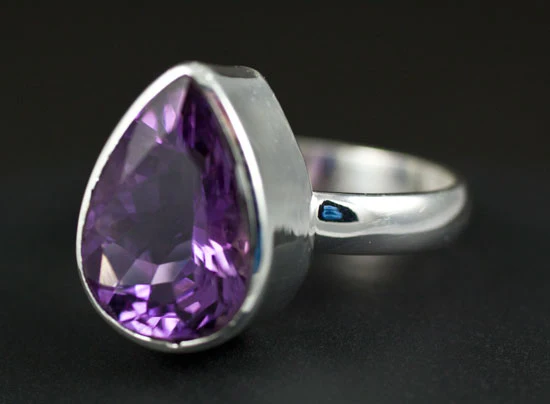 Sterling Silver Ring Amethyst Size 7 - Image 2