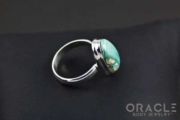 Sterling Silver ring with Gem Silica Size 6.5 - Image 3