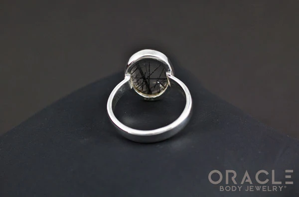 Sterling Silver ring with Tourmalated Quartz Size 7 - Image 4