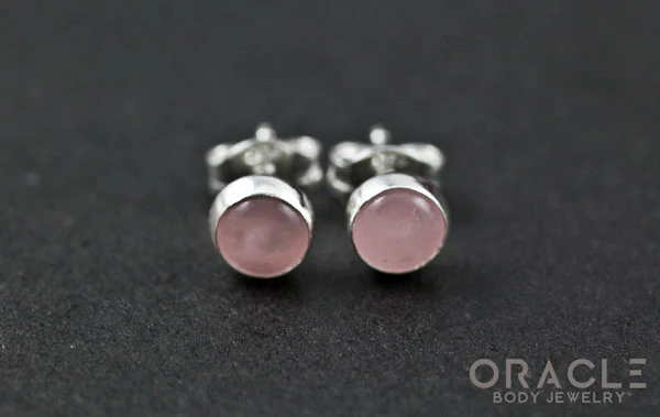 Sterling Silver Rose Quartz Earrings - Image 2