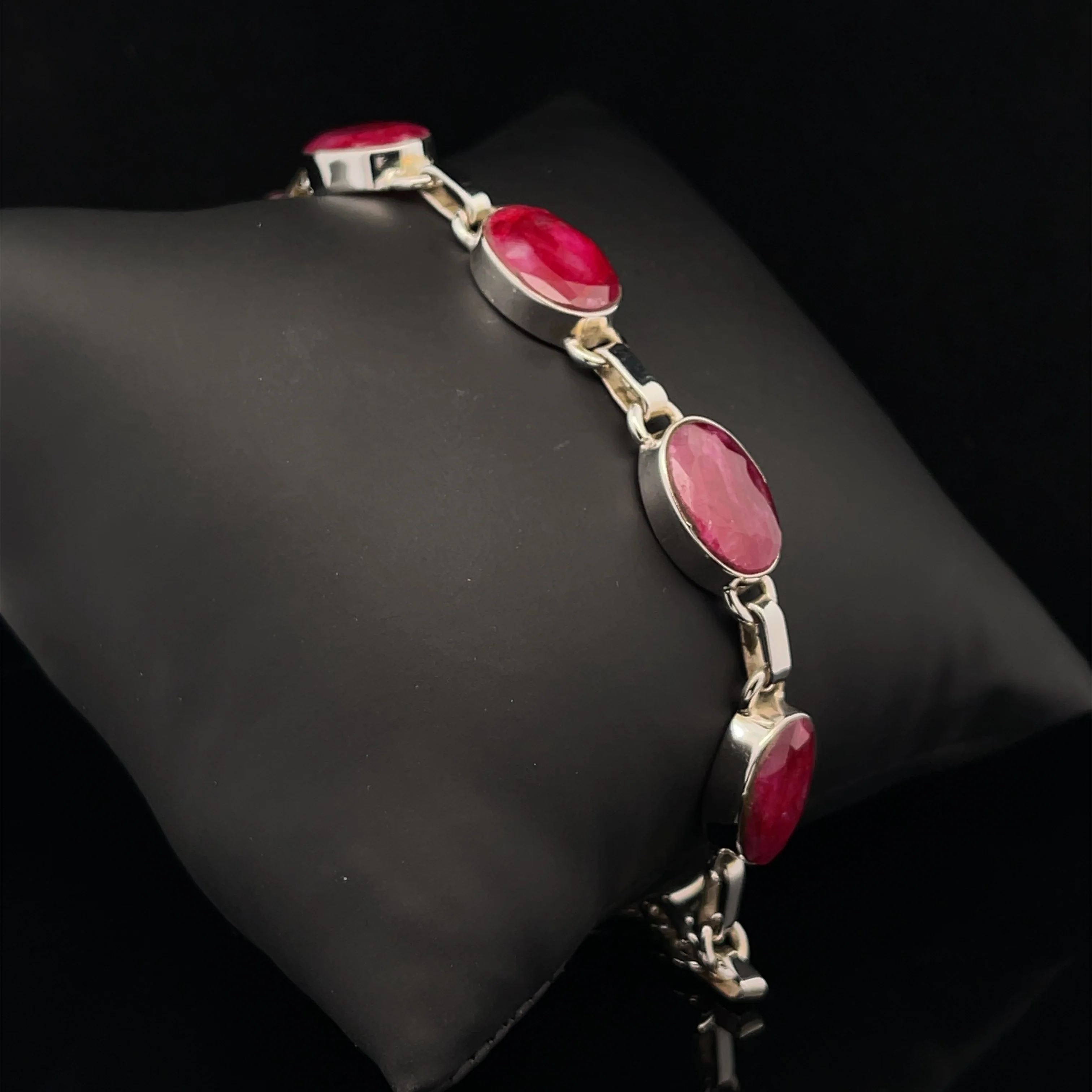 Sterling Silver Ruby Bracelet - Image 3