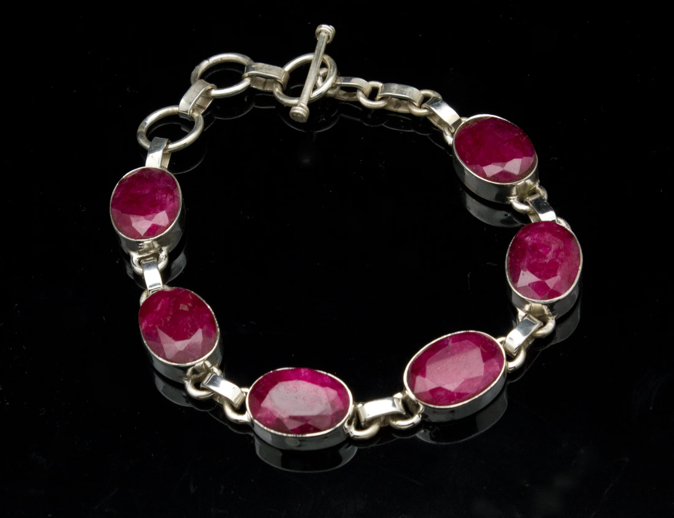 Sterling Silver Ruby Bracelet - Image 3