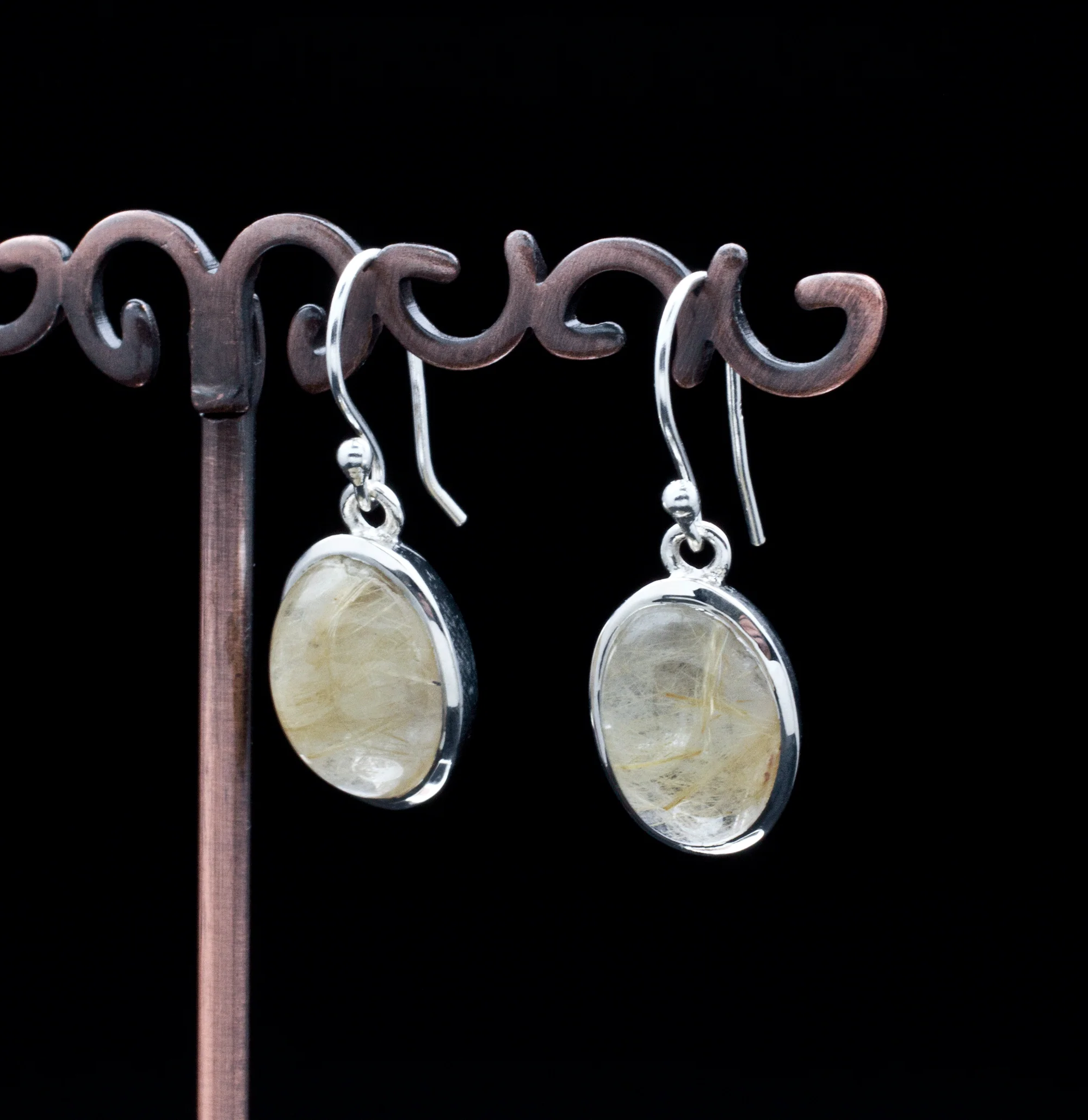 Sterling Silver Rutilated Quartz Earrings - Image 2