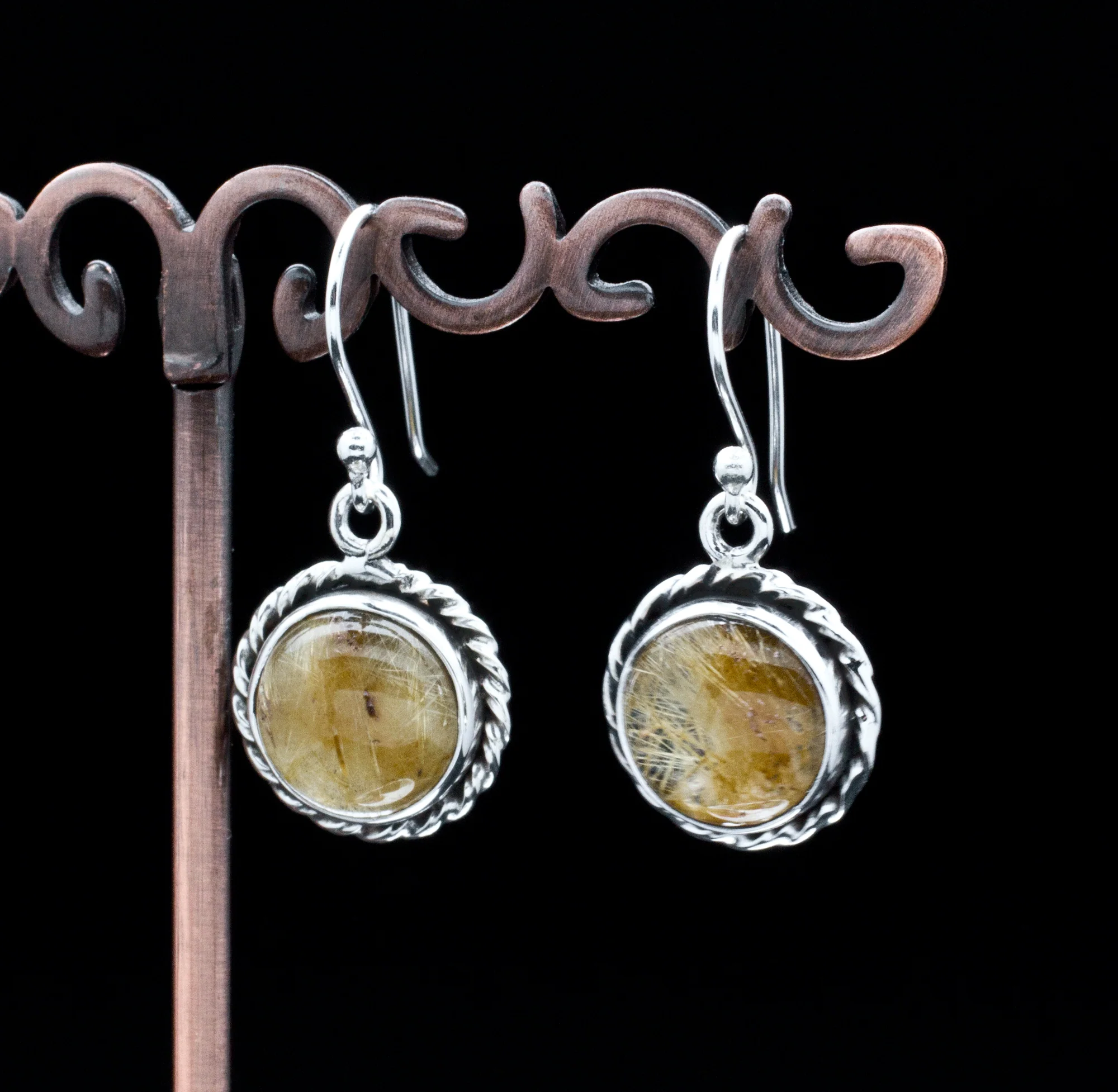 Sterling Silver Rutilated Quartz Earrings - Image 2