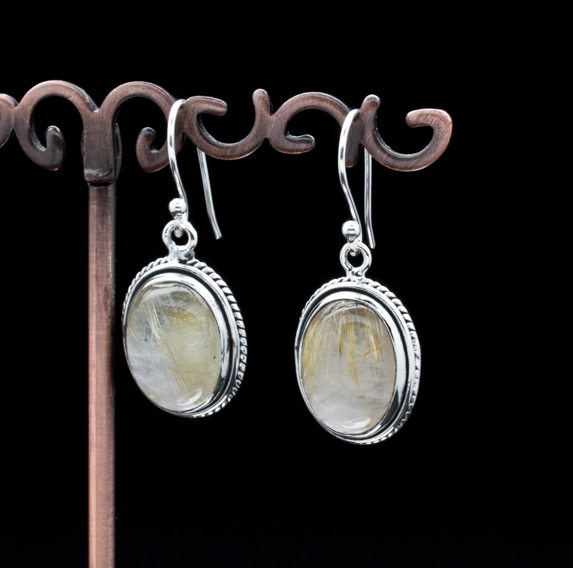 Sterling Silver Rutilated Quartz Earrings - Image 2