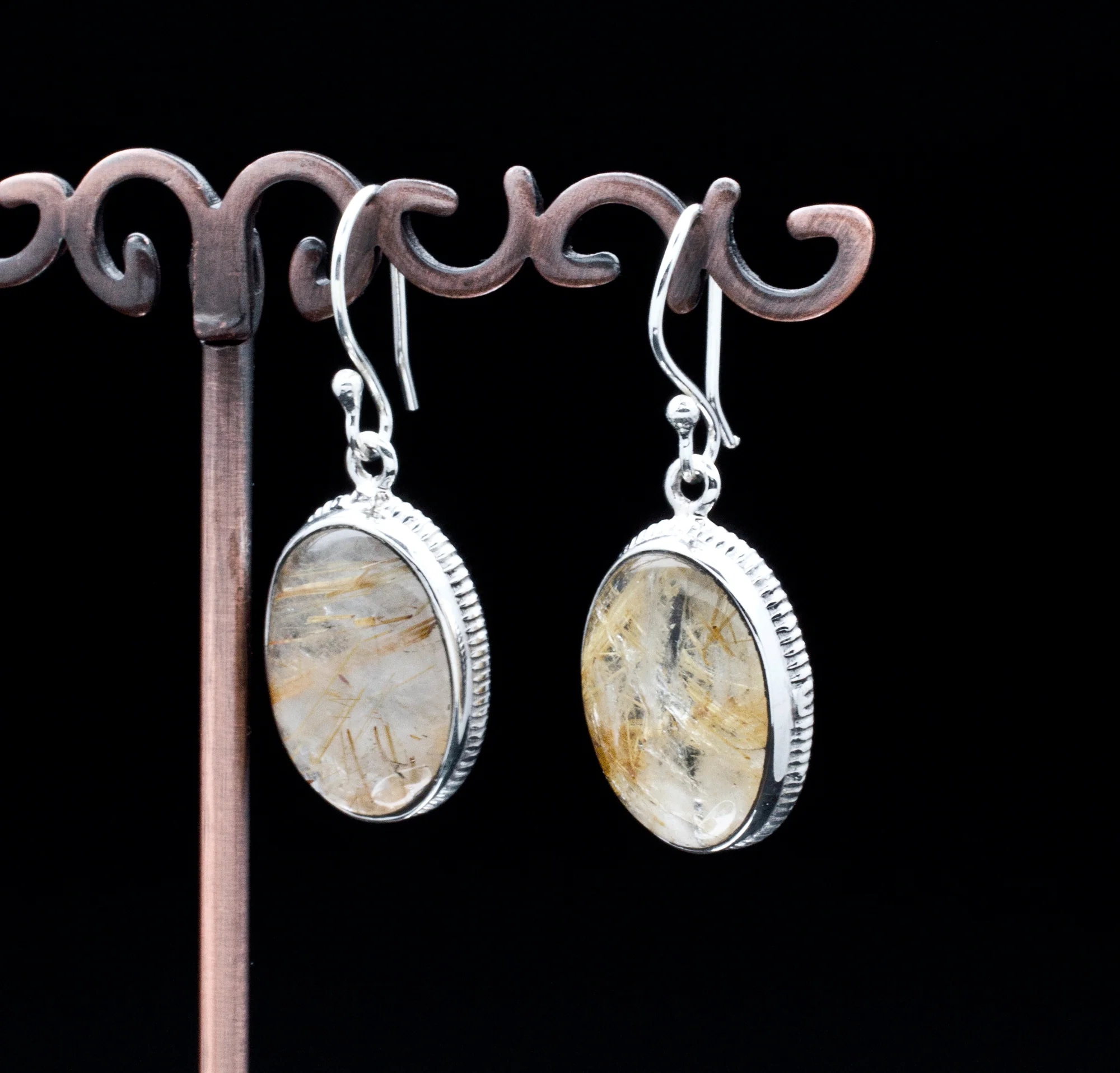 Sterling Silver Rutilated Quartz Earrings - Image 2