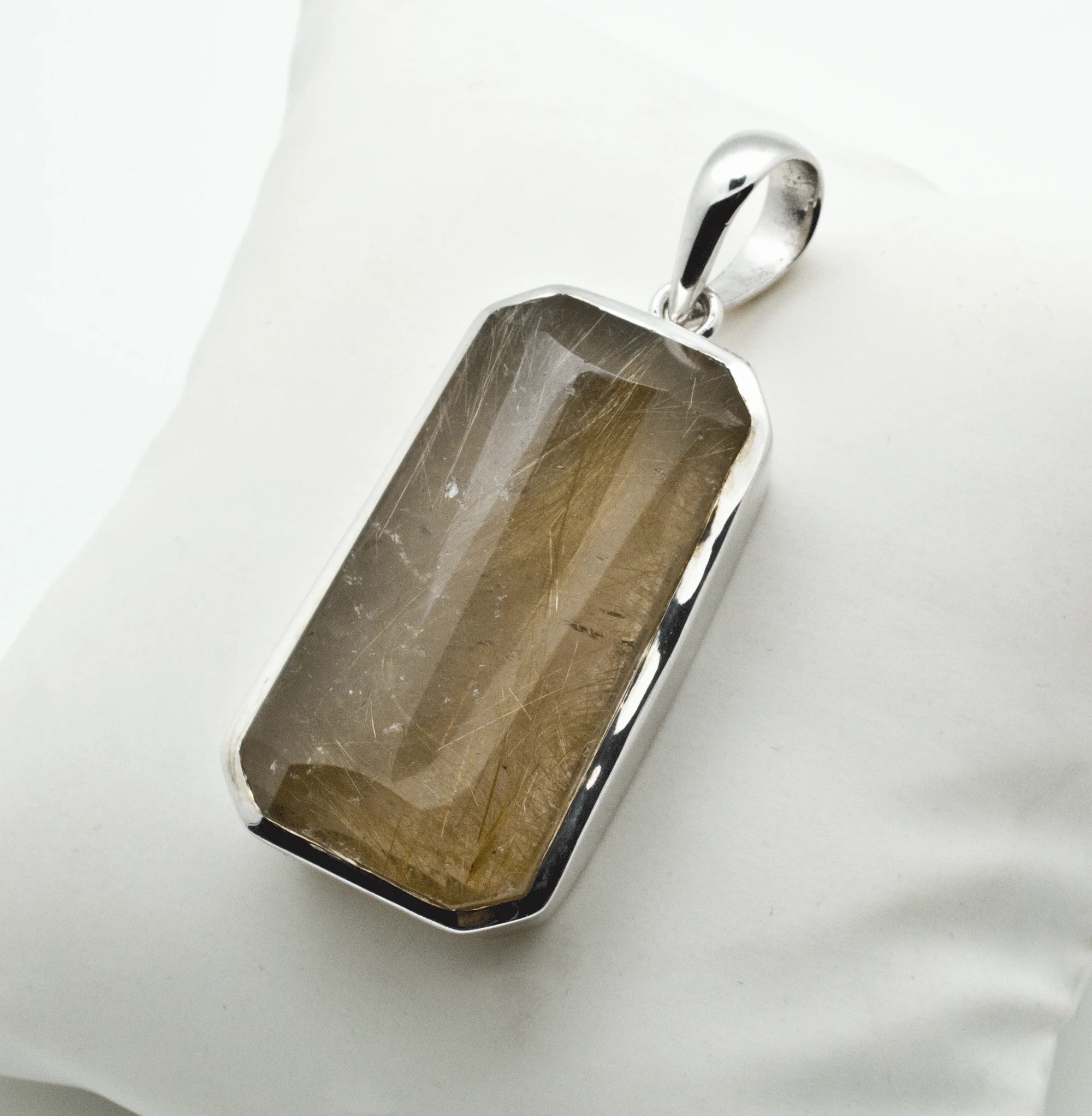 Sterling Silver Rutilated Quartz Pendant - Image 2