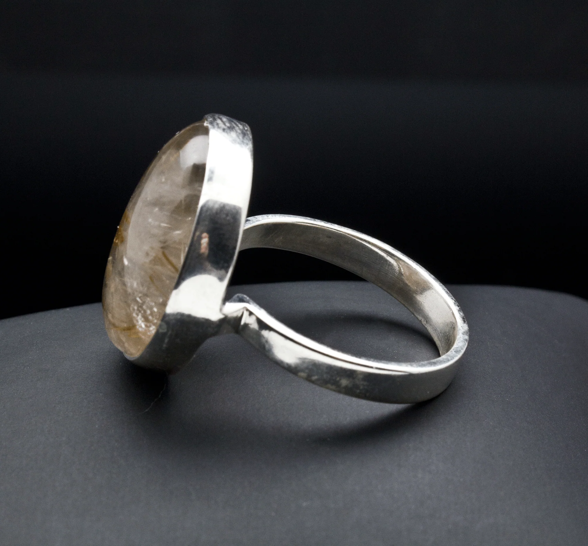 Sterling Silver Rutilated Quartz Ring Size 10 - Image 3