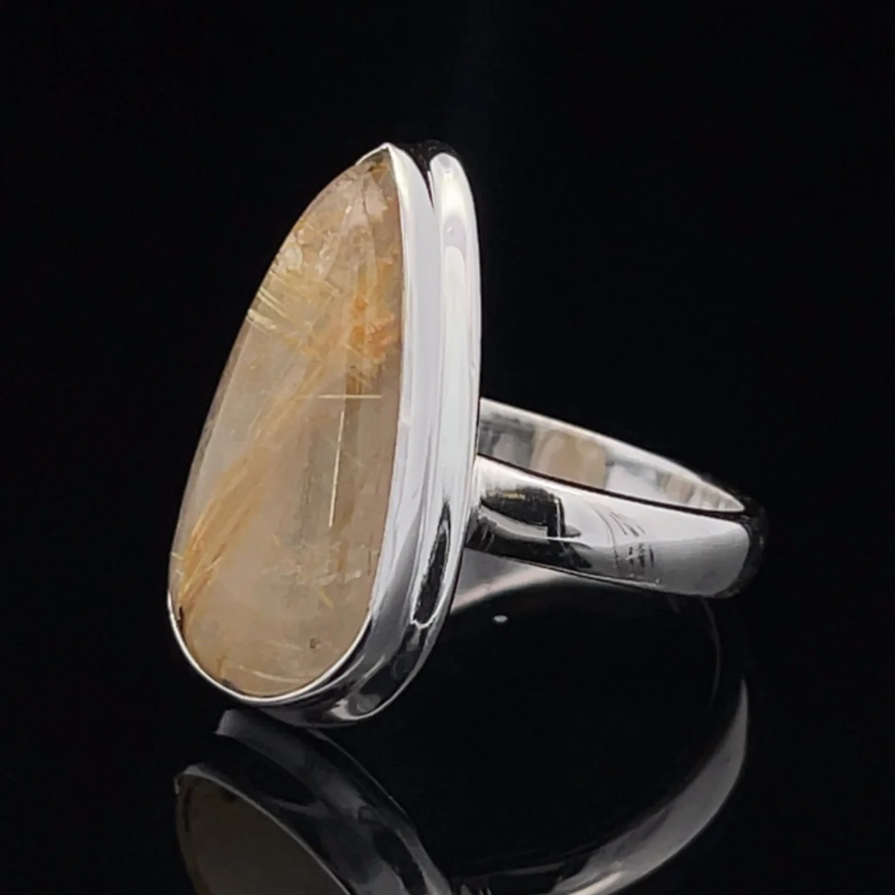Sterling Silver Rutilated Quartz Ring Size 8 - Image 3