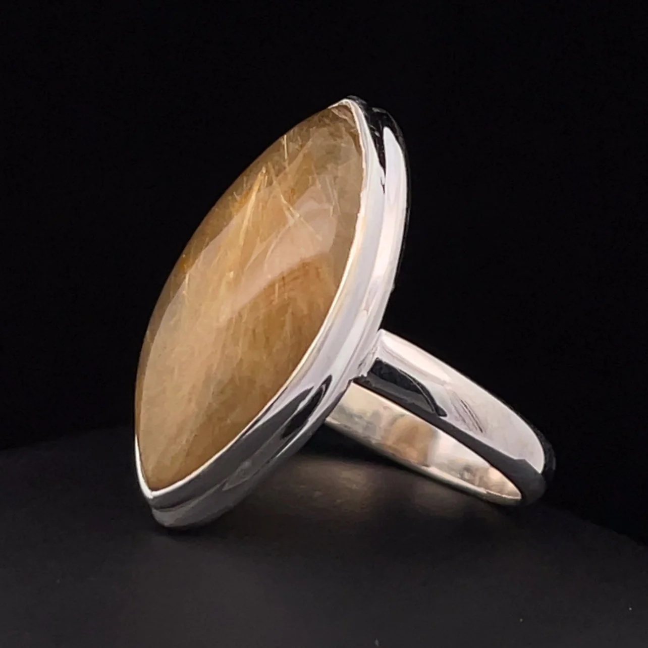 Sterling Silver Rutilated Quartz Ring Size 10 - Image 3