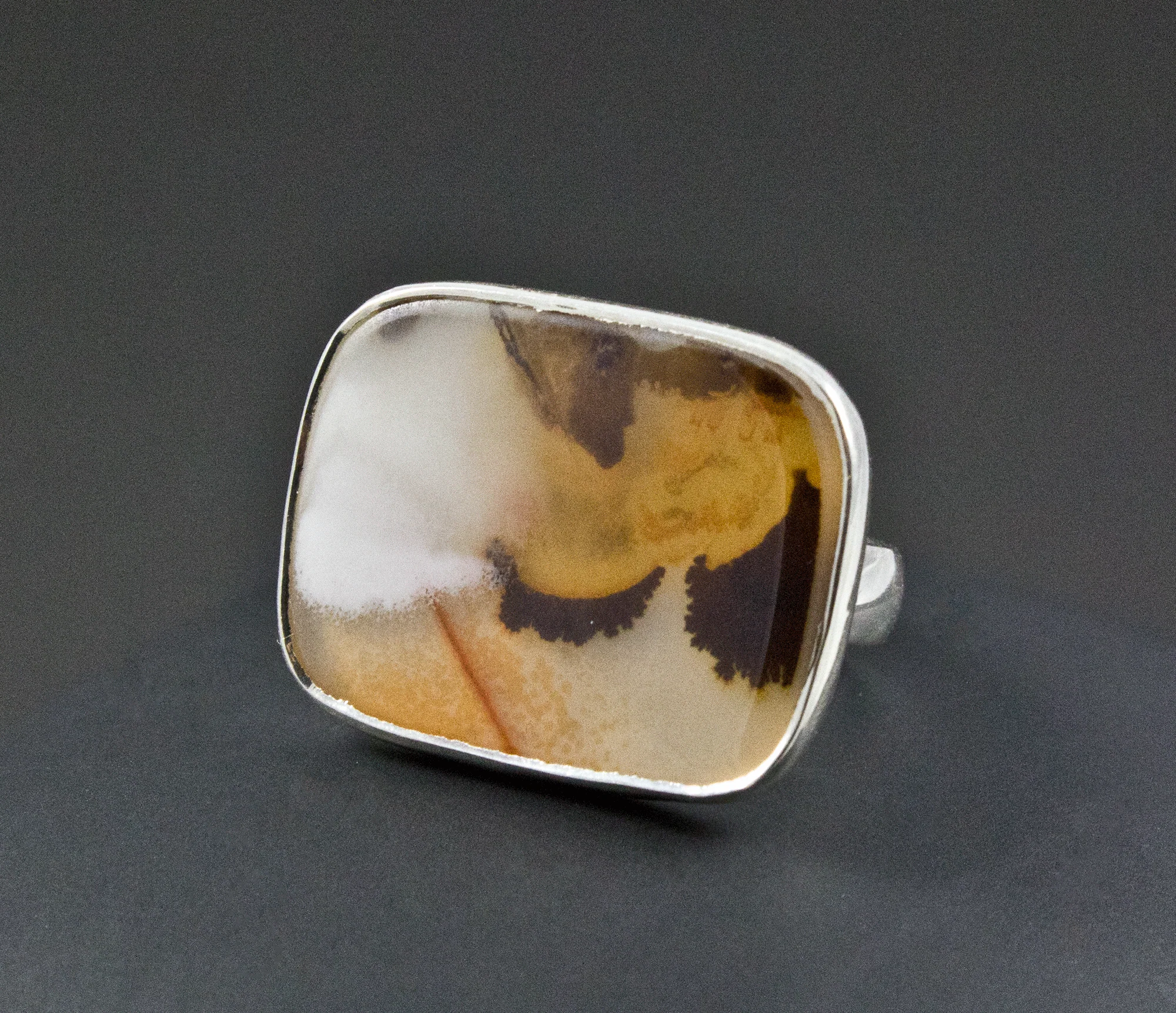 Sterling Silver Scenic Picture Jasper Ring Size 7 - Image 2