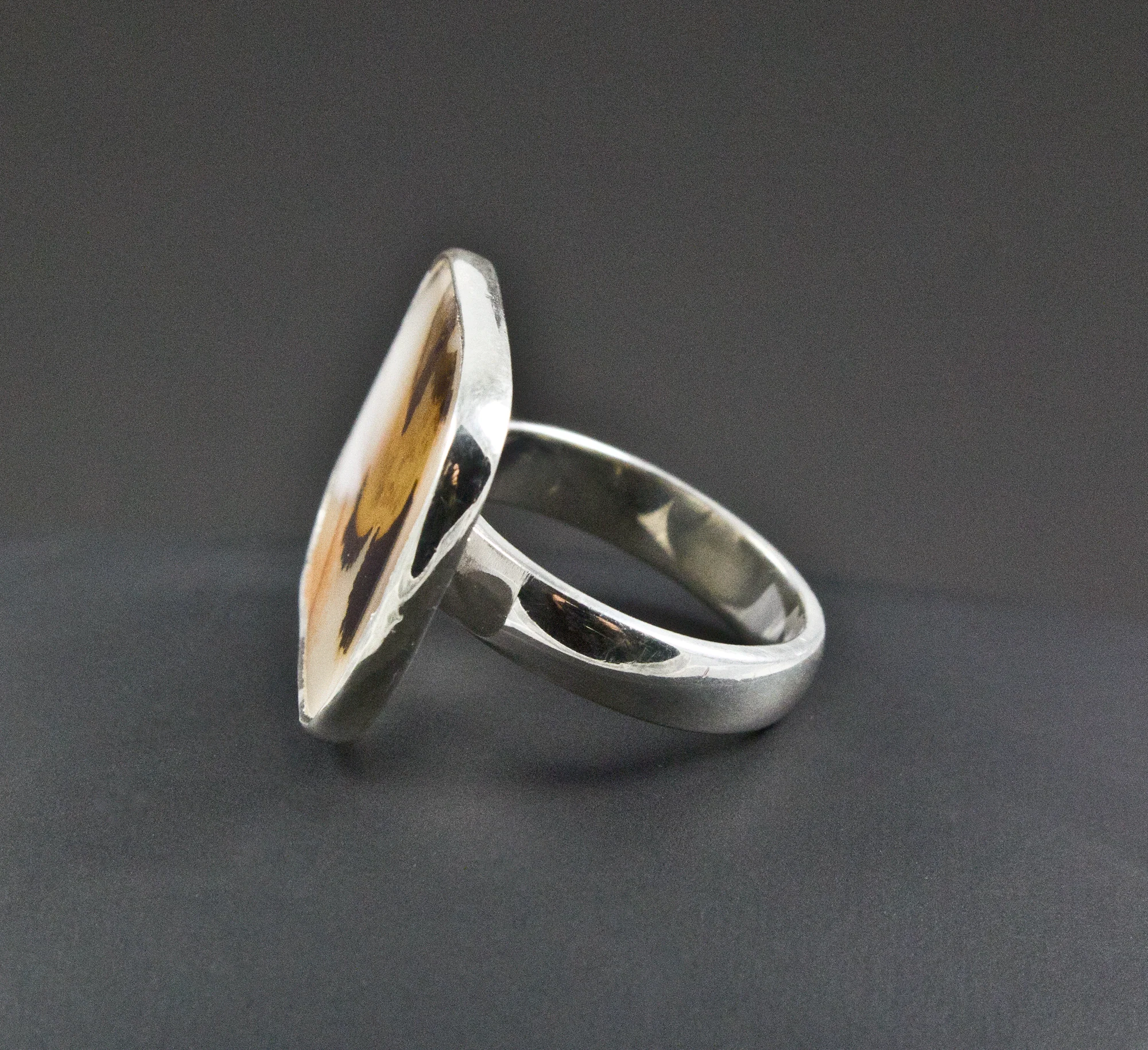 Sterling Silver Scenic Picture Jasper Ring Size 7 - Image 3