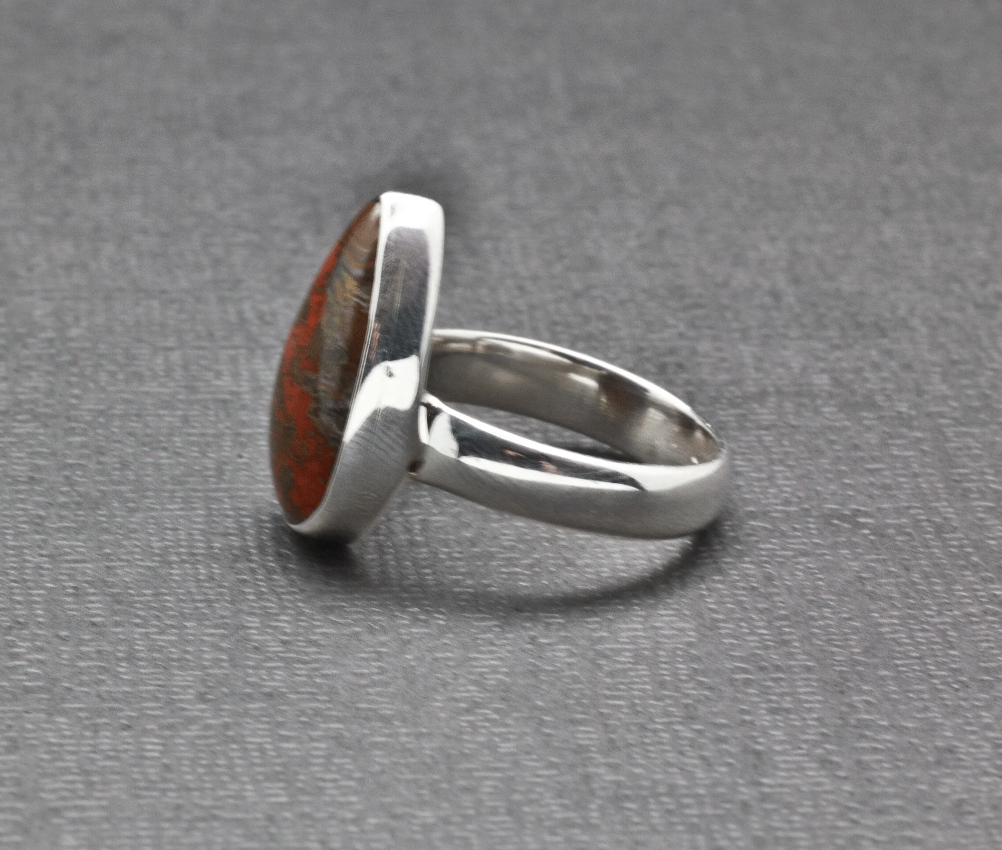 Sterling Silver Seam Agate Ring Size 6 - Image 3