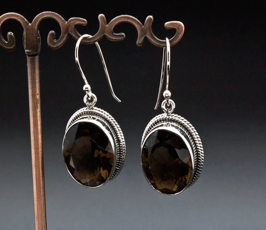 Sterling Silver Smoky Quartz Earrings - Image 2