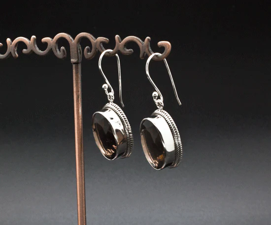 Sterling Silver Smoky Quartz Earrings - Image 2