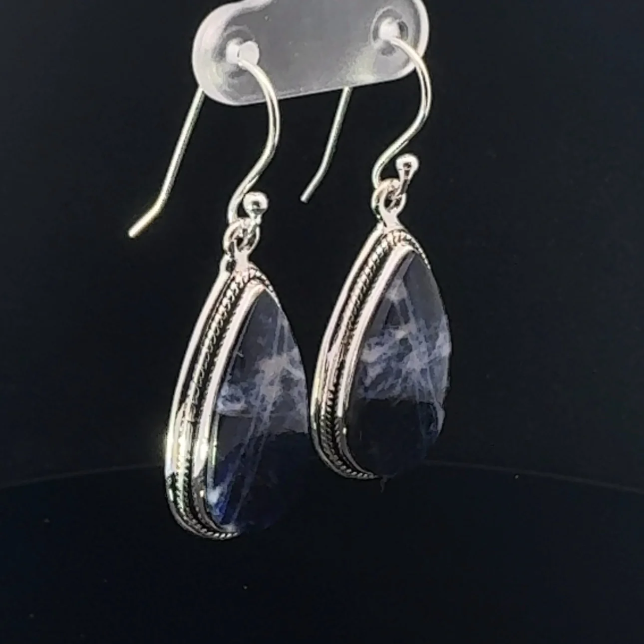 Sterling Silver Sodalite Earrings - Image 2