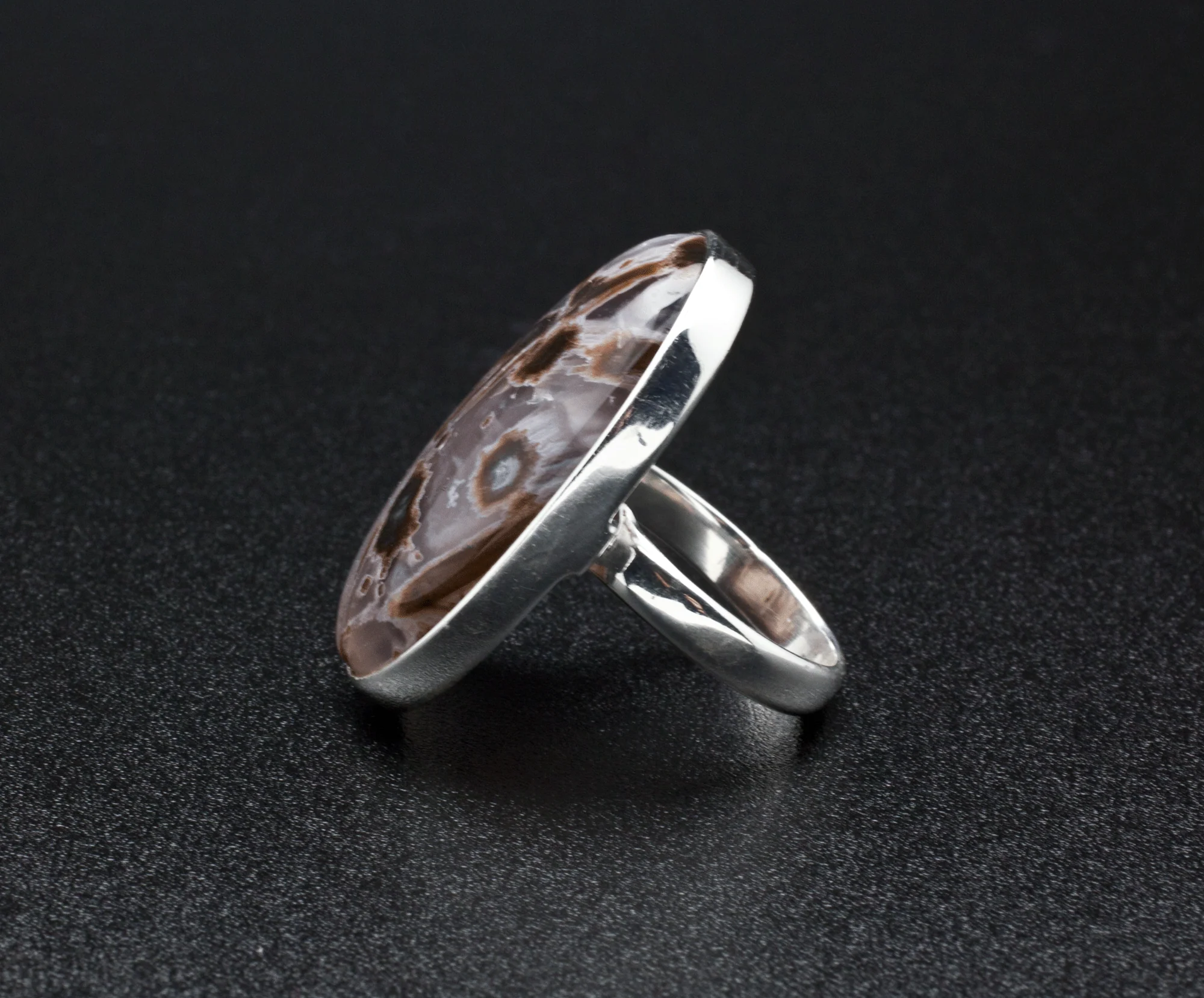 Sterling Silver Stick Agate Ring Size 7 - Image 3