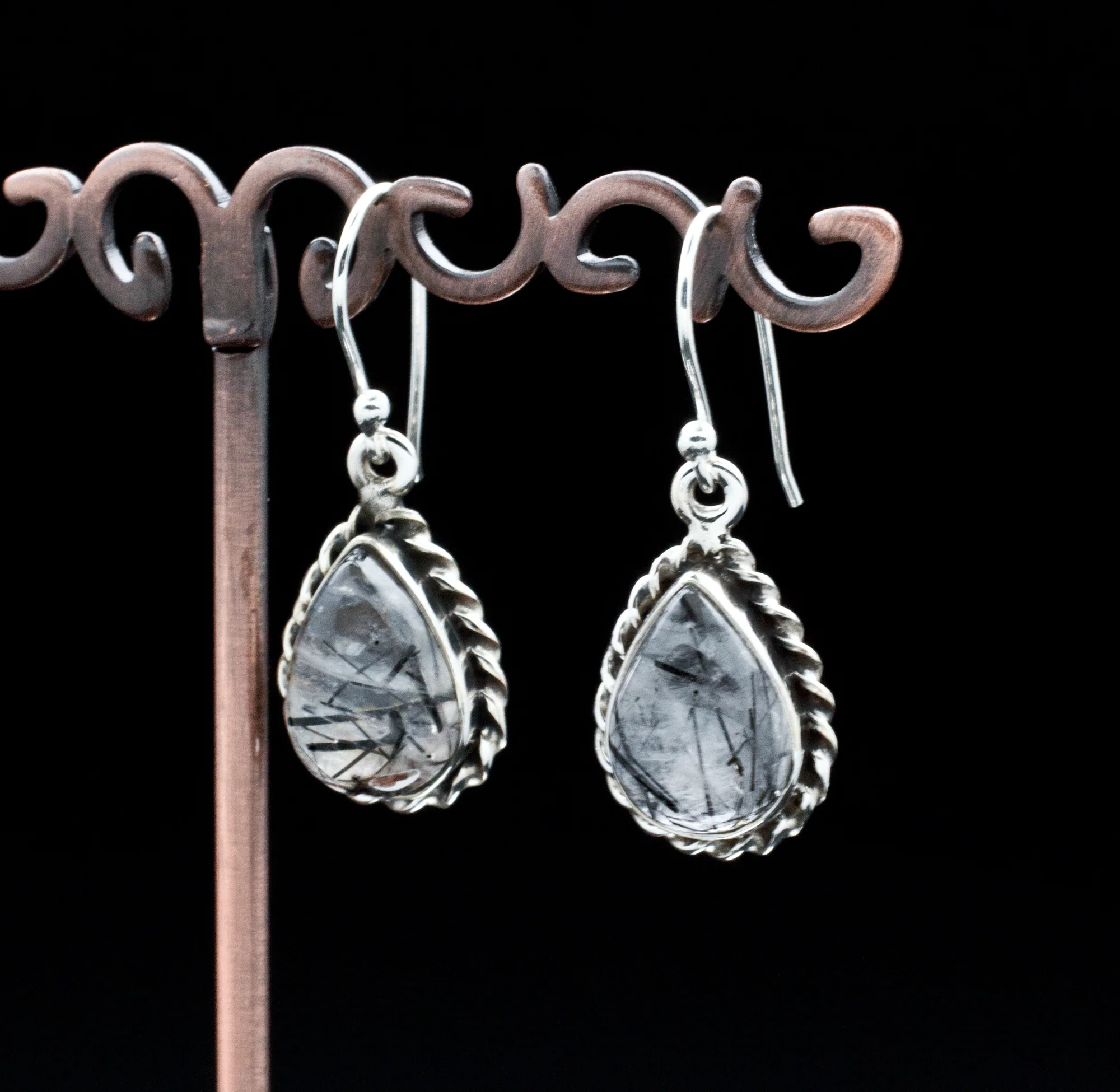 Sterling Silver Tourmalated Quartz Earrings - Image 2