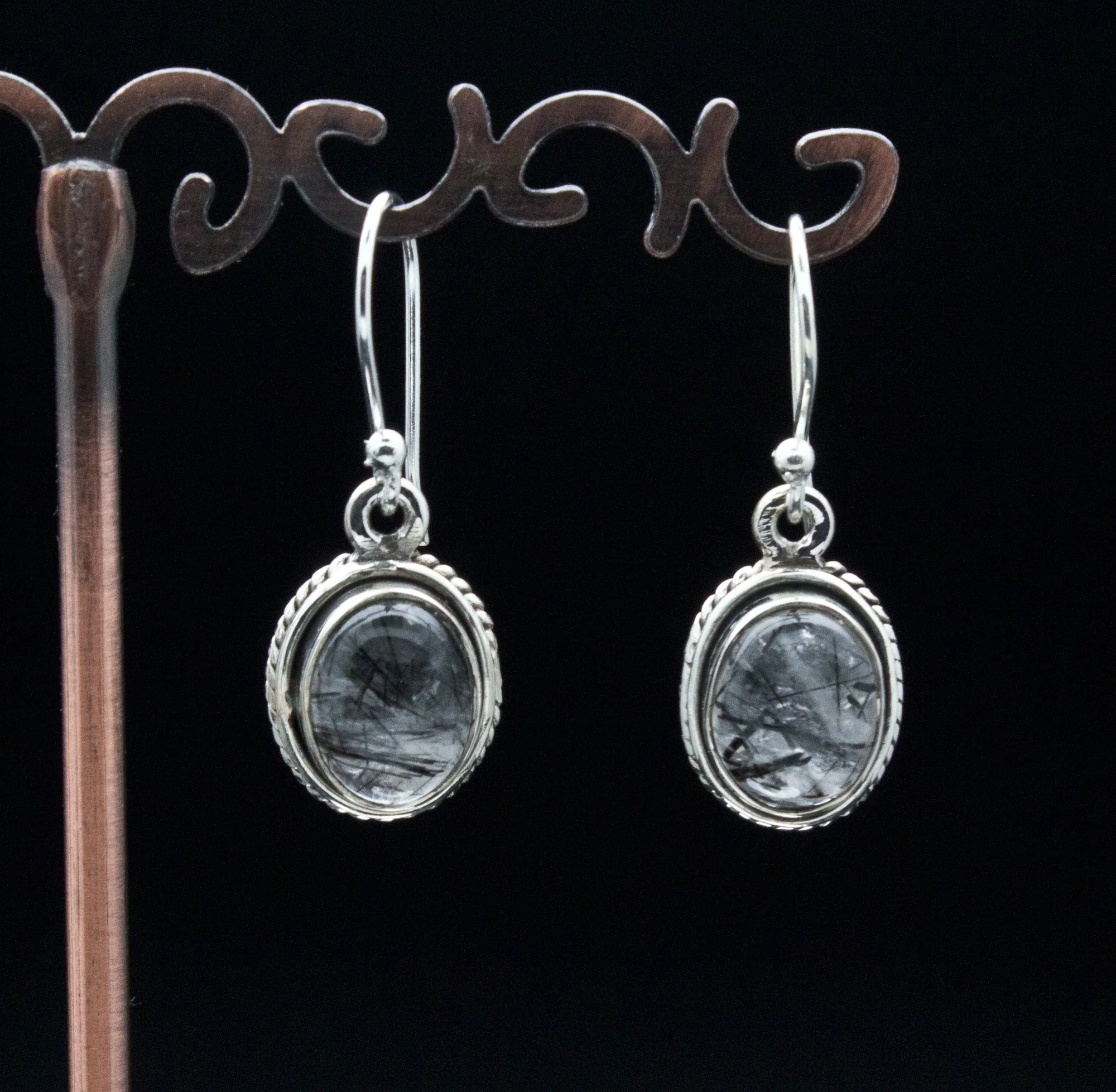 Sterling SIlver Tourmalated Quartz Earrings - Image 2