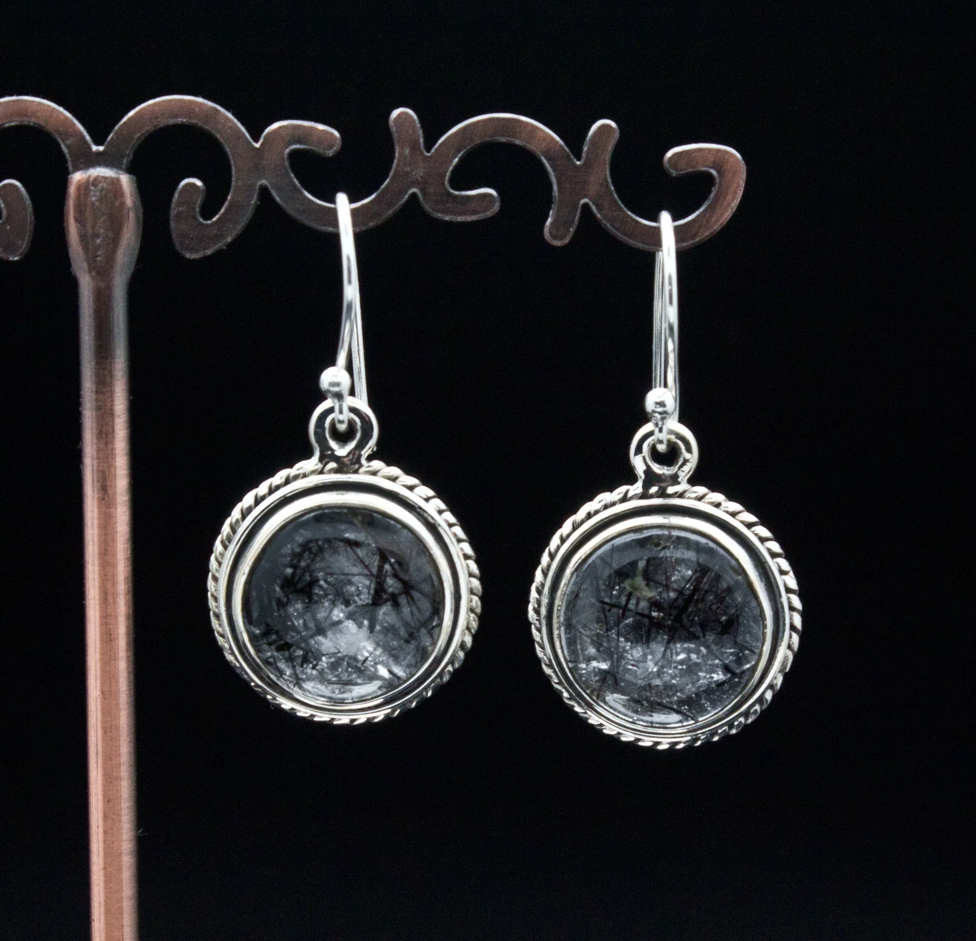 Sterling Silver Tourmalated Quartz Earrings - Image 2