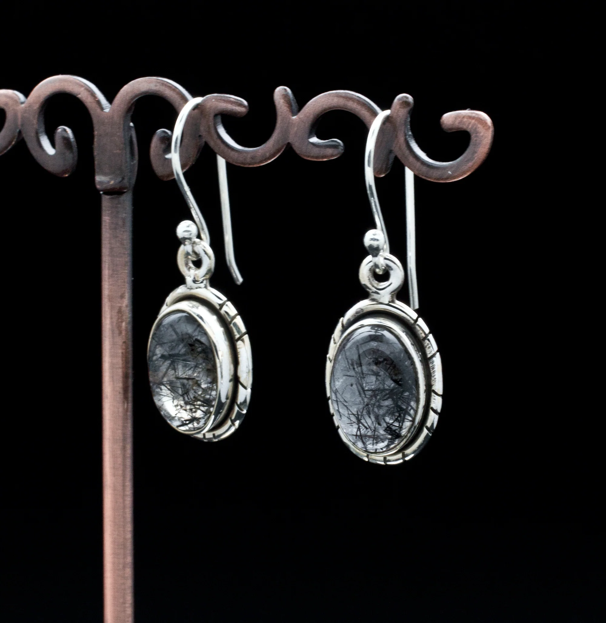 Sterling Silver Tourmalated Quartz Earrings - Image 2