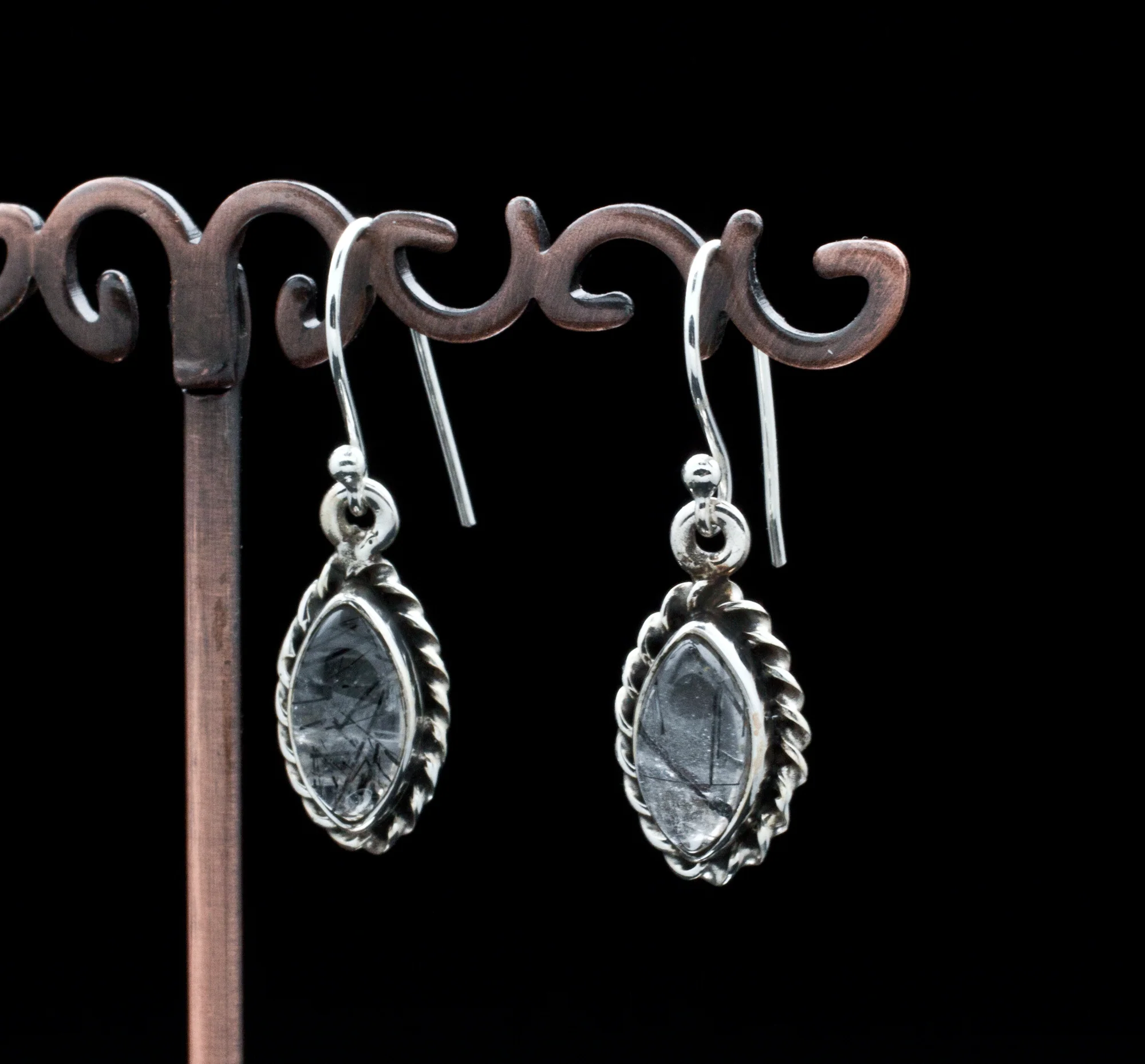 Sterling Silver Tourmalated Quartz Earrings - Image 2
