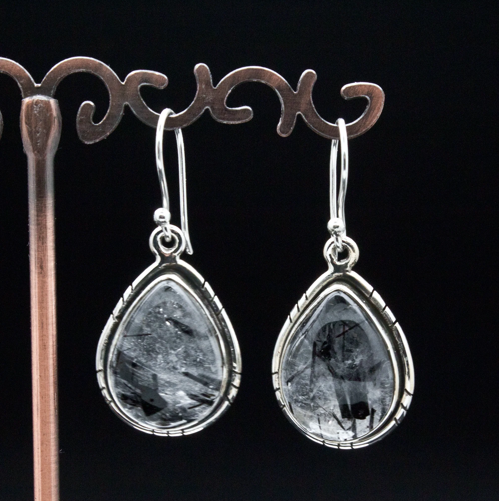 Sterling Silver Tourmalated Quartz Earrings - Image 2