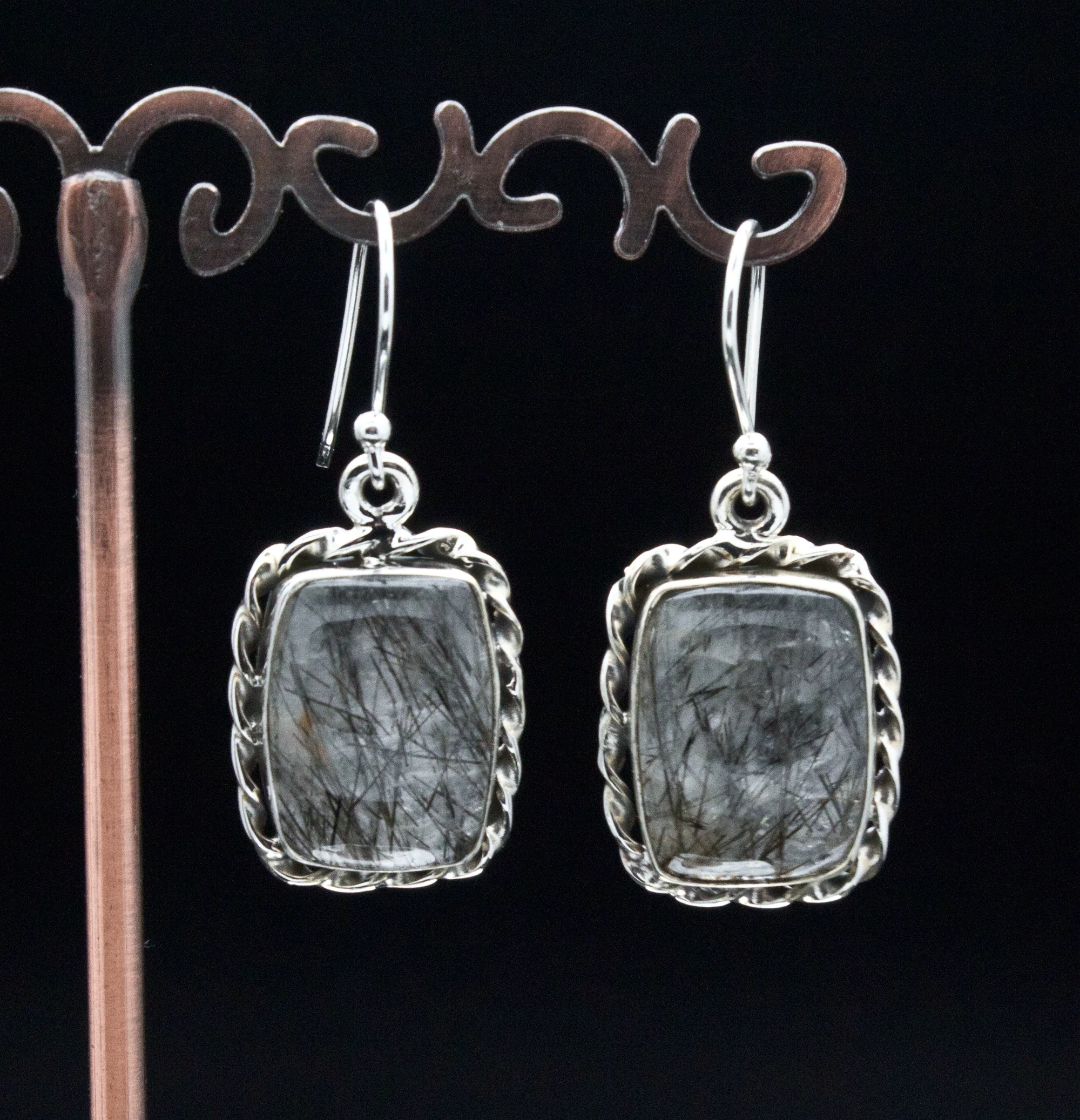 Sterling Silver Tourmalated Quartz Earrings - Image 2