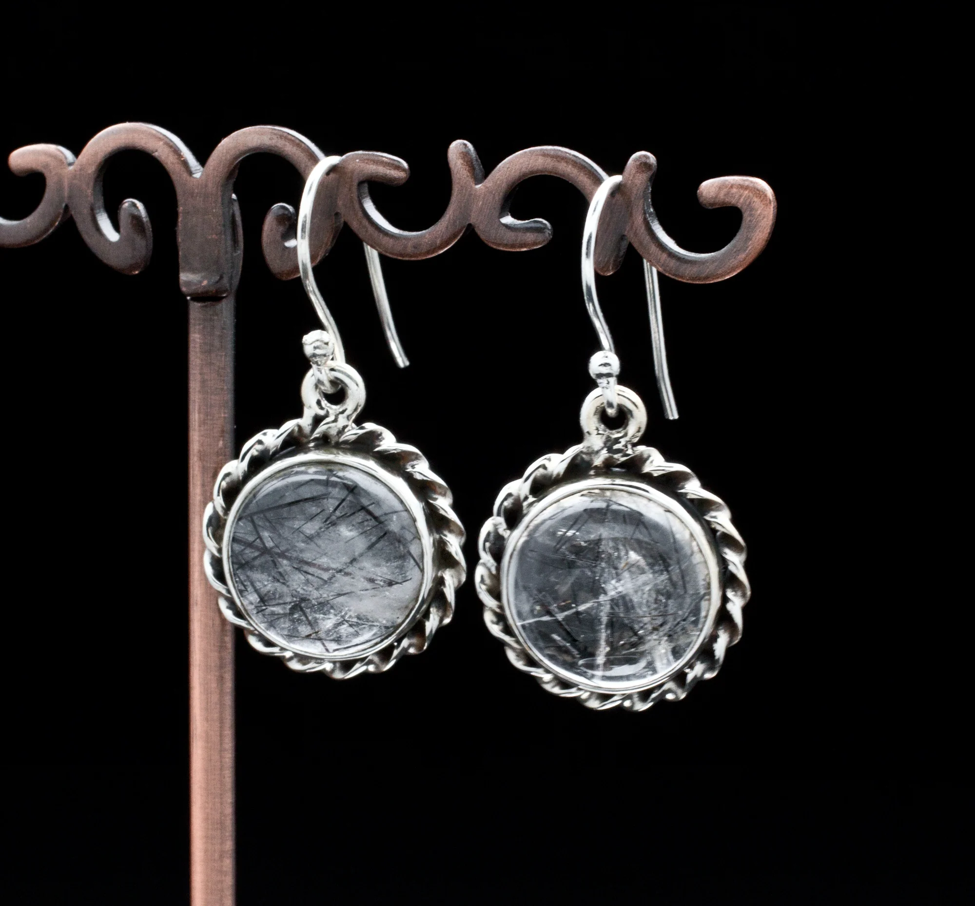 Sterling Silver Tourmalated Quartz Earrings - Image 2