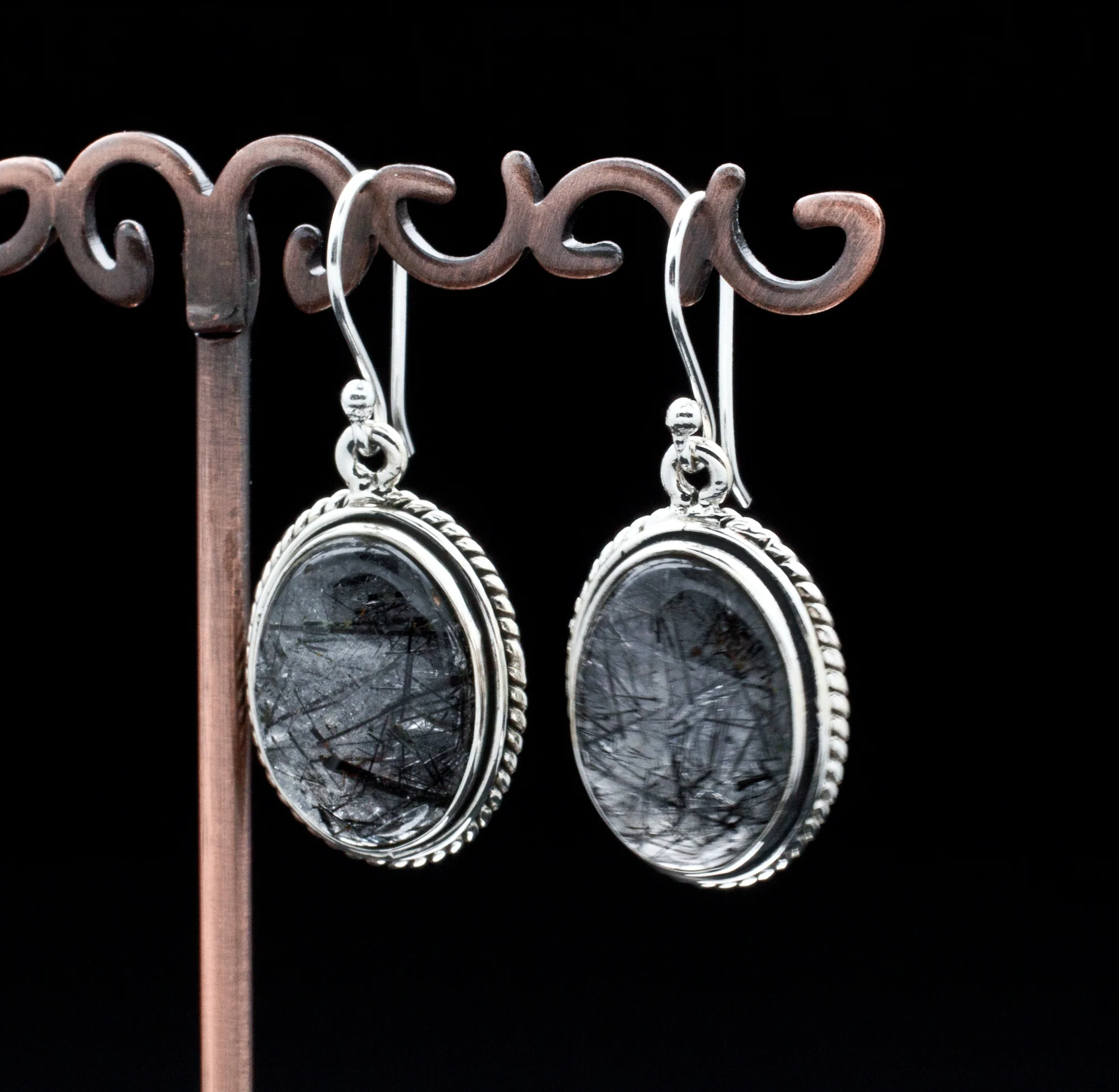 Sterling Silver Tourmalated Quartz Earrings - Image 2
