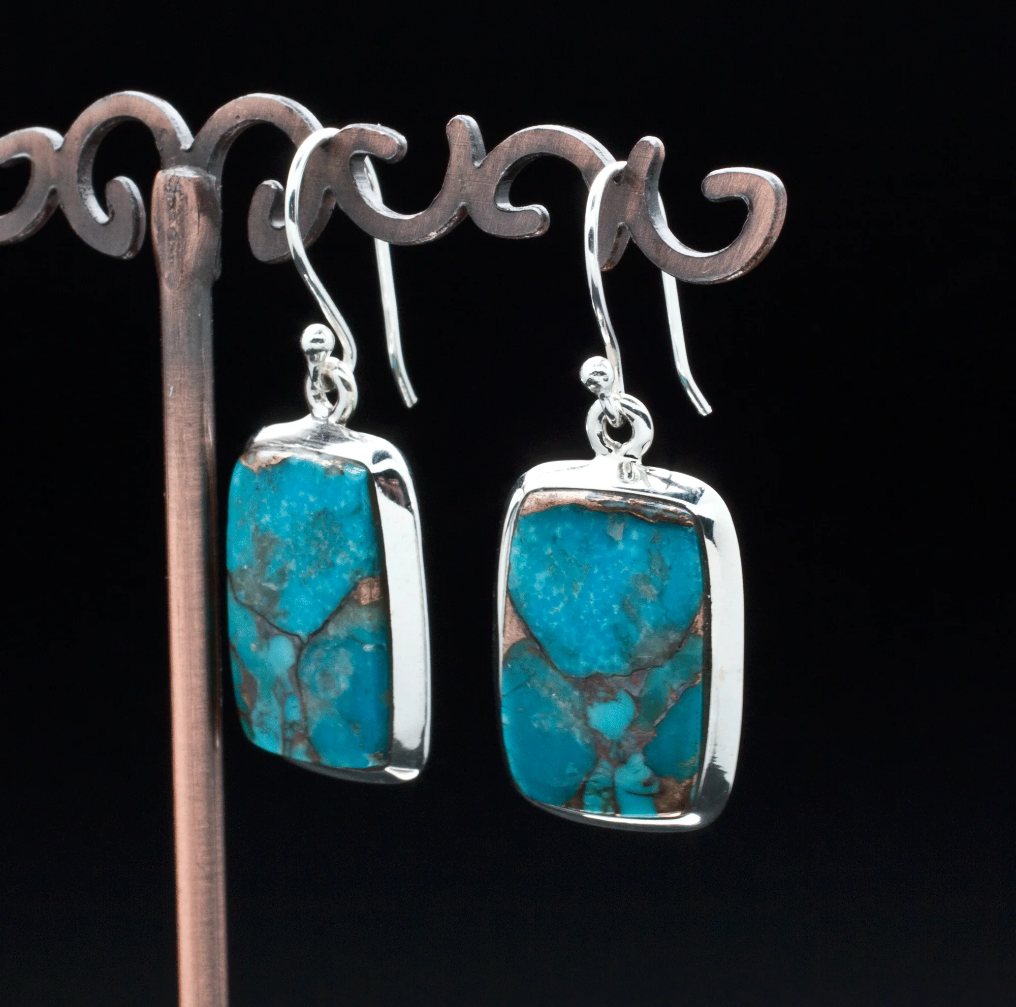 Sterling Silver Turquoise Earrings - Image 2