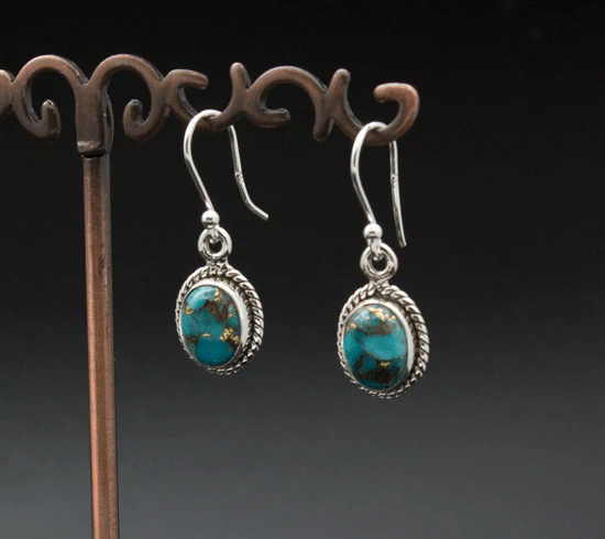 Sterling Silver Turquoise Earrings - Image 2
