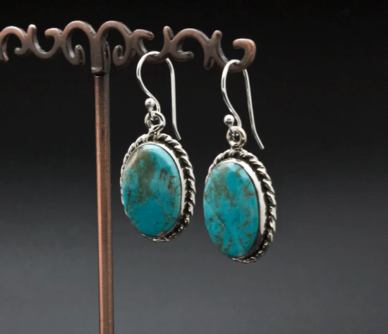 Sterling Silver Turquoise Earrings - Image 2