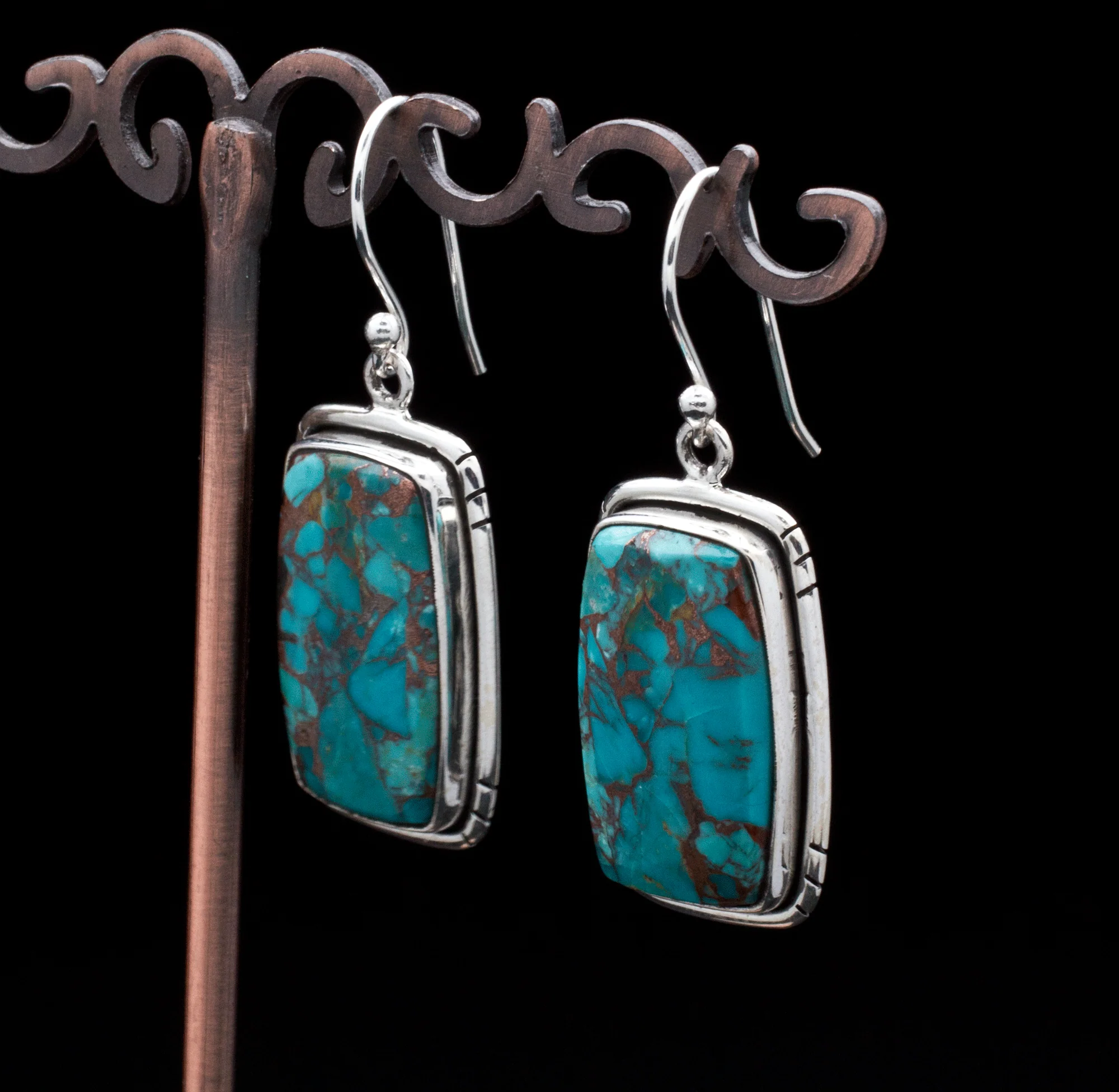 Sterling Silver Turquoise Earrings - Image 2