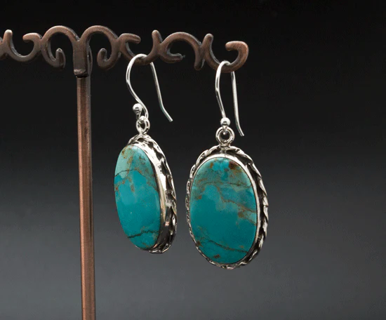 Sterling Silver Turquoise Earrings - Image 2