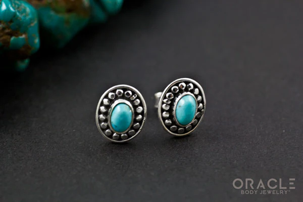 Sterling Silver Turquoise Earrings - Image 2