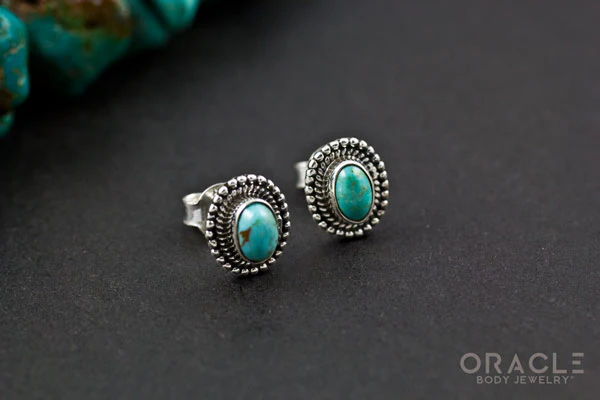 Sterling Silver Turquoise Earrings - Image 2