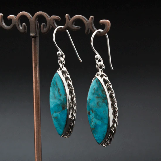 Sterling Silver Turquoise Earrings - Image 2