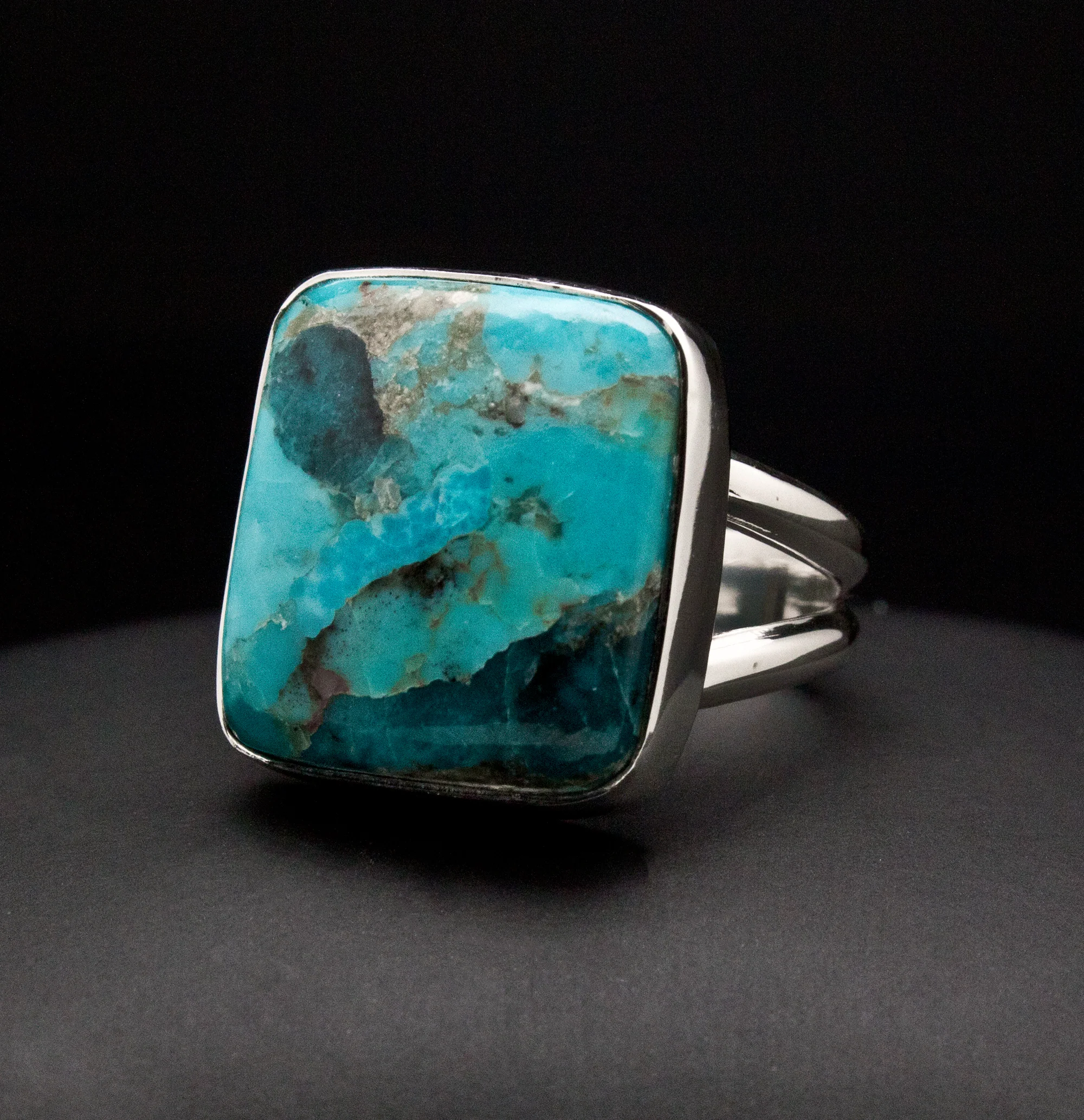 Sterling Silver Turquoise Ring Size 7 - Image 2